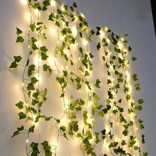 Flower & Green Leaf Fairy Lights – Nature-Inspired Décor