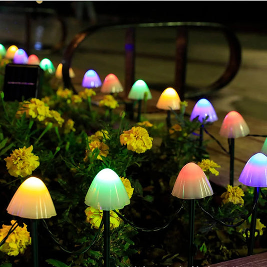 🍄 Solar Mushroom String Lights – Enchant Your Outdoor Spaces